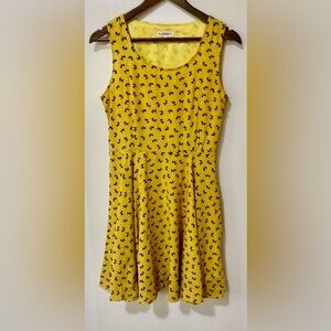 LA Soul| Cute Yellow Scottie Dog Swing Skater Sleeveless Dress Sz S